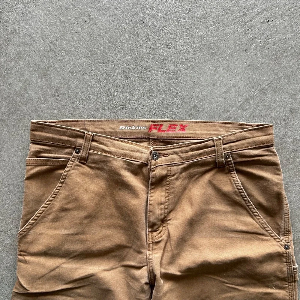 Vintage Dickies Flex Carpenter Pants Size 32x32 Tan Regular Fit Workwear